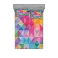 thumbnail image 1 of Ambesonne Geometric Fitted Sheet & Pillow Sham Set, Abstract Blurry Image, Queen, Multicolor, 1 of 2