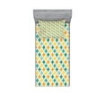 thumbnail image 1 of Ambesonne Geometric Fitted Sheet & Pillow Sham Set, Abstract Circle Cube, Twinxl, Yellow and Blue, 1 of 2