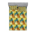 thumbnail image 1 of Ambesonne Geometric Fitted Sheet & Pillow Sham Set, Abstract Circle Pattern, Queen, Multicolor, 1 of 3