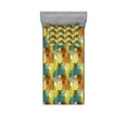 thumbnail image 1 of Ambesonne Geometric Fitted Sheet & Pillow Sham Set, Abstract Circle Pattern, Twin, Multicolor, 1 of 2