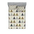 thumbnail image 1 of Ambesonne Geometric Fitted Sheet & Pillow Sham Set, Abstract Triangle, Full, Taupe, 1 of 2