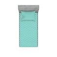 thumbnail image 1 of Ambesonne Geometric Fitted Sheet & Pillow Sham Set, Aqua Checked Tile, Twinxl, Turquoise Ivory, 1 of 2