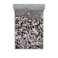thumbnail image 1 of Ambesonne Geometric Fitted Sheet & Pillow Sham Set, Blurry Tones of Color, Queen, Cocoa Black White, 1 of 2
