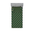 thumbnail image 1 of Ambesonne Geometric Fitted Sheet & Pillow Sham Set, Checkered Pattern Rings, Twin, Multicolor, 1 of 2