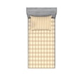 thumbnail image 1 of Ambesonne Geometric Fitted Sheet & Pillow Sham Set, Checkered Shabby Old, Twin, Orange White Cadet Blue, 1 of 2