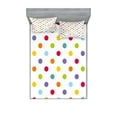 thumbnail image 1 of Ambesonne Geometric Fitted Sheet & Pillow Sham Set, Cheerful Design Polka Dot, Full, Multicolor, 1 of 2