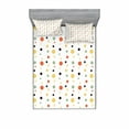 thumbnail image 1 of Ambesonne Geometric Fitted Sheet & Pillow Sham Set, Circes Sports Fun, Full, Multicolor, 1 of 3