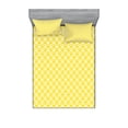 thumbnail image 1 of Ambesonne Geometric Fitted Sheet & Pillow Sham Set, Circles Geometric Art, Queen, Yellow and White, 1 of 2