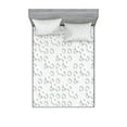 thumbnail image 1 of Ambesonne Geometric Fitted Sheet & Pillow Sham Set, Circuit Band, Queen, Grey, 1 of 2