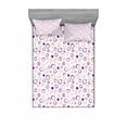 thumbnail image 1 of Ambesonne Geometric Fitted Sheet & Pillow Sham Set, Circulars, Full, Pink Violet, 1 of 2