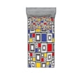 thumbnail image 1 of Ambesonne Geometric Fitted Sheet & Pillow Sham Set, Colored Mosaic Square, Twinxl, Multicolor, 1 of 2
