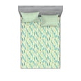 thumbnail image 1 of Ambesonne Geometric Fitted Sheet & Pillow Sham Set, Crayon Effect Stripes, Full, Multicolor, 1 of 2