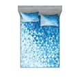 thumbnail image 1 of Ambesonne Geometric Fitted Sheet & Pillow Sham Set, Digital Ombre Mosaic, Queen, Dark Blue and White, 1 of 2