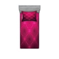 thumbnail image 1 of Ambesonne Geometric Fitted Sheet & Pillow Sham Set, Disc Circle Shapes, Twinxl, Magenta, 1 of 2