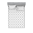 thumbnail image 1 of Ambesonne Geometric Fitted Sheet & Pillow Sham Set, Dotted Modern Flowers, Full, Grey and White, 1 of 2