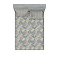 thumbnail image 1 of Ambesonne Geometric Fitted Sheet & Pillow Sham Set, Folkloric Effect Tile, Full, Multicolor, 1 of 2