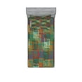 thumbnail image 1 of Ambesonne Geometric Fitted Sheet & Pillow Sham Set, Grunge Folk Rainbow, Twin, Multicolor, 1 of 2