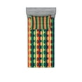 thumbnail image 1 of Ambesonne Geometric Fitted Sheet & Pillow Sham Set, Half-Pattern Rings, Twin, Orange Teal, 1 of 2