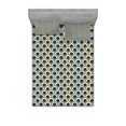 thumbnail image 1 of Ambesonne Geometric Fitted Sheet & Pillow Sham Set, Hexagonal Overlapping, Full, Black Sky Blue Yellow, 1 of 2