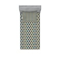 thumbnail image 1 of Ambesonne Geometric Fitted Sheet & Pillow Sham Set, Hexagonal Overlapping, Twinxl, Black Sky Blue Yellow, 1 of 2