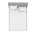 thumbnail image 1 of Ambesonne Geometric Fitted Sheet & Pillow Sham Set, Lines Shapes with Squares, Full, Black and White, 1 of 2