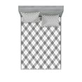 thumbnail image 1 of Ambesonne Geometric Fitted Sheet & Pillow Sham Set, Minimalist Fashion, Queen, Black White, 1 of 2