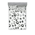 thumbnail image 1 of Ambesonne Geometric Fitted Sheet & Pillow Sham Set, Minimalist Rounds, Queen, Black White, 1 of 2