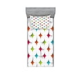 thumbnail image 1 of Ambesonne Geometric Fitted Sheet & Pillow Sham Set, Modern Graphic Mosaic, Twinxl, Multicolor, 1 of 2