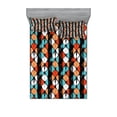 thumbnail image 1 of Ambesonne Geometric Fitted Sheet & Pillow Sham Set, Modern Hexagon Design, Full, Turquoise Salmon, 1 of 2