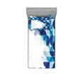 thumbnail image 1 of Ambesonne Geometric Fitted Sheet & Pillow Sham Set, Modern White Circles, Twinxl, Dark Blue White and Blue, 1 of 3