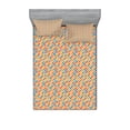 thumbnail image 1 of Ambesonne Geometric Fitted Sheet & Pillow Sham Set, Moroccan Style Motifs, Full, Multicolor, 1 of 2