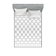 thumbnail image 1 of Ambesonne Geometric Fitted Sheet & Pillow Sham Set, Motifs, Full, Black White, 1 of 2
