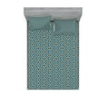 thumbnail image 1 of Ambesonne Geometric Fitted Sheet & Pillow Sham Set, Nested Square Pattern, Queen, Brown and Sky Blue, 1 of 3