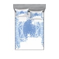 thumbnail image 1 of Ambesonne Geometric Fitted Sheet & Pillow Sham Set, Old Worn out Mosaic, Full, Pale Blue, 1 of 3