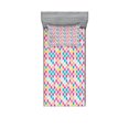 thumbnail image 1 of Ambesonne Geometric Fitted Sheet & Pillow Sham Set, Rhombus Shapes Abstract, Twinxl, Multicolor, 1 of 2