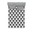 thumbnail image 1 of Ambesonne Geometric Fitted Sheet & Pillow Sham Set, Ripple Circles, Full, Black White, 1 of 2
