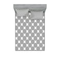 thumbnail image 1 of Ambesonne Geometric Fitted Sheet & Pillow Sham Set, Rotated Lines, Queen, Grey White, 1 of 2