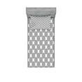 thumbnail image 1 of Ambesonne Geometric Fitted Sheet & Pillow Sham Set, Rotated Lines, Twinxl, Grey White, 1 of 2