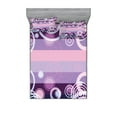 thumbnail image 1 of Ambesonne Geometric Fitted Sheet & Pillow Sham Set, Rounds Bold Borders, Queen, Hot Pink Magenta, 1 of 2