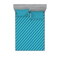 thumbnail image 1 of Ambesonne Geometric Fitted Sheet & Pillow Sham Set, Striped Cruise Colors, Queen, Pale Blue Teal, 1 of 2