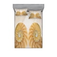 thumbnail image 1 of Ambesonne Geometric Fitted Sheet & Pillow Sham Set, Symmetrical Seashells, Full, Cream White, 1 of 3