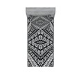 thumbnail image 1 of Ambesonne Geometric Fitted Sheet & Pillow Sham Set, Triangle Diamon Form, Twinxl, Black White, 1 of 2