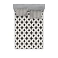 thumbnail image 1 of Ambesonne Geometric Fitted Sheet & Pillow Sham Set, Triangles Squares, Full, Black and White, 1 of 2