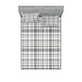 thumbnail image 1 of Ambesonne Geometric Fitted Sheet & Pillow Sham Set, Vertical Line Square, Full, Grey White, 1 of 2