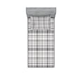 thumbnail image 1 of Ambesonne Geometric Fitted Sheet & Pillow Sham Set, Vertical Line Square, Twin, Grey White, 1 of 2