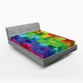 thumbnail image 1 of Ambesonne Geometric Fitted Sheet, Rainbow Color, Queen Size, Multicolor, 1 of 3