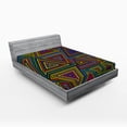 thumbnail image 1 of Ambesonne Geometric Fitted Sheet, Rainbow Colors Design, Full Size, Multicolor, 1 of 3