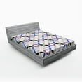 thumbnail image 1 of Ambesonne Geometric Fitted Sheet, Retro Circles Leaf, Full Size, Multicolor, 1 of 2