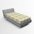 thumbnail image 1 of Ambesonne Geometric Fitted Sheet, Unusual Trippy Lines, Twin XL Size, Multicolor, 1 of 2