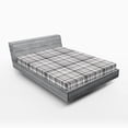 thumbnail image 1 of Ambesonne Geometric Fitted Sheet, Vertical Line Square, Full Size, Grey White, 1 of 3